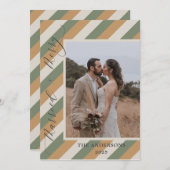 Carte De Remerciements Couleur Muet Photo Joyeux Mariage marié Noël (Devant / Derrière)