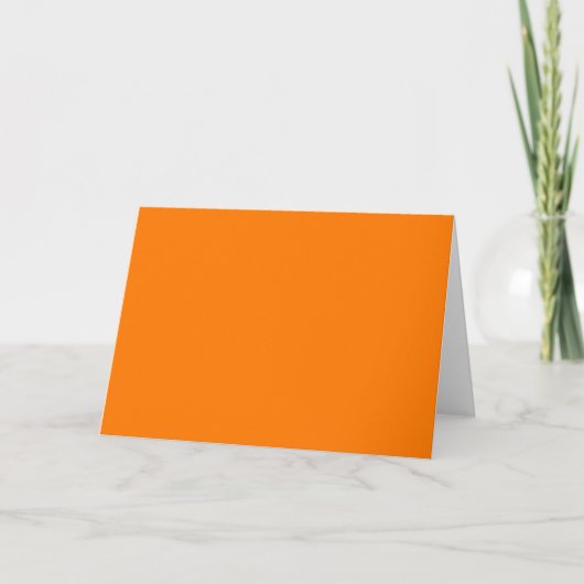 Carte De Remerciements Couleur solide orange de sécurité (Devant)