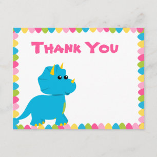 Carte De Remerciements Couleurs Bonbons Dino
