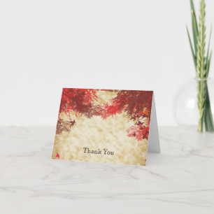 Carte De Remerciements Couleurs d'automne Bourgogne et Branches rouges Me