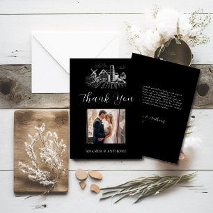 Carte De Remerciements Country Western Barn Mariage