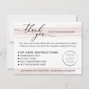 Carte De Remerciements Coupe de tondeuse rose Instructions Soin