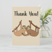 Carte De Remerciements Couple de paresseux (Debout devant)