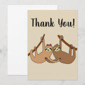 Carte De Remerciements Couple de paresseux (Devant / Derrière)