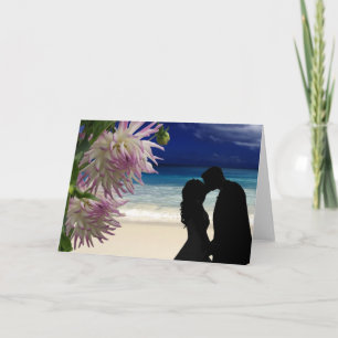 Carte De Remerciements Couple de plage tropicale