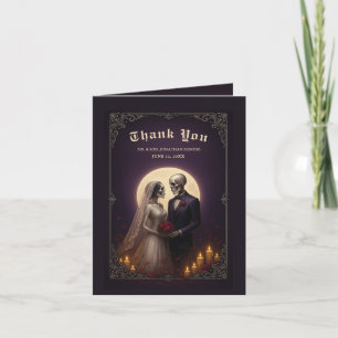 Carte De Remerciements Couple de squelettes gothiques Élégant remerciemen