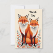 Carte De Remerciements Couple Fox mou (Devant)
