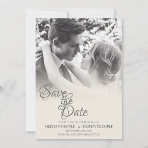 Carte De Remerciements Couple Mariage baiser en monochrome