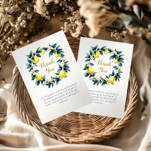 Carte De Remerciements Couronne de Citron Amalfi Ciao Baby Baby Shower