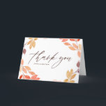 Carte De Remerciements Couronne de feuillage d'automne à l'aquarelle pour<br><div class="desc">Carte de remerciement de mariage avec couronne de feuillage d'automne à l'aquarelle | Envoyez vos remerciements avec cette carte de remerciement personnalisable à l'aquarelle. Elle présente une couronne aquarelle de feuilles d'automne et une guirlande aquarelle de feuilles et de citrouilles. Cela sera parfait pour les mariages d'automne, les remerciements et...</div>