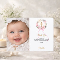 Couronne de fleurs roses pour baptême avec ruban p