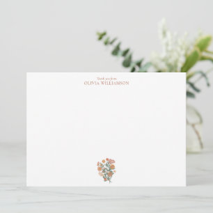 Carte De Remerciements Couronne de fleurs sauvages en terre cuite pour un