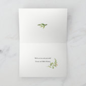 Carte De Remerciements Couronne de laurier verte tendance et remerciement (Intérieur)