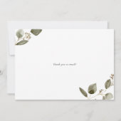 Carte De Remerciements Couronne de mariage à l'eucalyptus semencé aquarel (Dos)