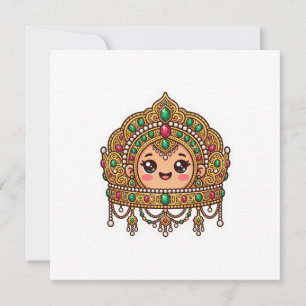 Carte De Remerciements Couronne de mariage marocaine Kawaii Mignonne Trad