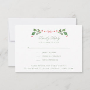 Carte De Remerciements Couronne de Noël avec Sucre de canne Bow