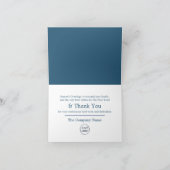 Carte De Remerciements Couronne de Noël bleue, employé saisonnier (Intérieur)