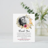 Carte De Remerciements Couronne de roses élégante Photo de sympathie mémo (Debout devant)