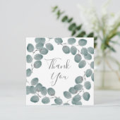 Carte De Remerciements Couronne d'eucalyptus en argent (Debout devant)