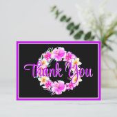 Carte De Remerciements Couronne florale aquarelle tropicale (Debout devant)