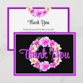 Carte De Remerciements Couronne florale aquarelle tropicale (Devant / Derrière)