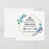 Carte De Remerciements Couronne florale bleue chrétienne (Devant / Derrière)