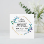 Carte De Remerciements Couronne florale bleue chrétienne (Debout devant)