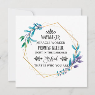 Carte De Remerciements Couronne florale bleue chrétienne