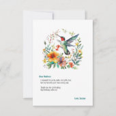 Carte De Remerciements Couronne florale de colibris (Devant)