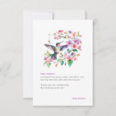 Carte De Remerciements Couronne florale de colibris  (Devant)