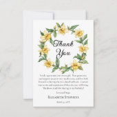 Carte De Remerciements Couronne florale de jonquilles jaunes élégantes po (Devant)