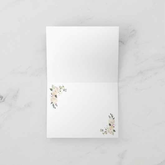 Carte De Remerciements Couronne florale Demoiselle d'honneur lettre G Car (Intérieur)