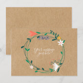 Carte De Remerciements Couronne florale printanière fraîche rustique (Devant / Derrière)