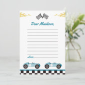 Carte De Remerciements Course Voiture Anniversaire Fête Heure Capsule Not (Debout devant)