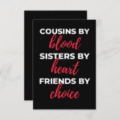 Carte De Remerciements Cousins By Blood Sisters (Devant / Derrière)