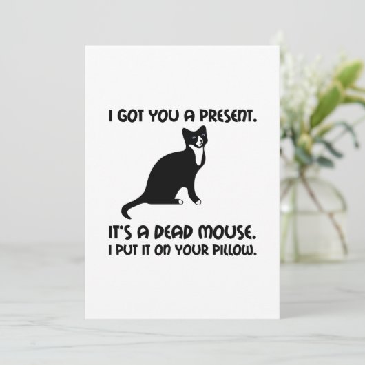 Carte De Remerciements Coussin de la souris Cat Dead (Debout devant)