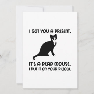 Carte De Remerciements Coussin de la souris Cat Dead