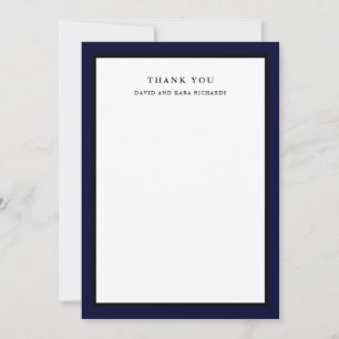 Carte De Remerciements Couture élégante   bleu marine