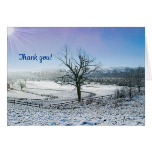 Carte de remerciements couvert de neige Ozark Hill