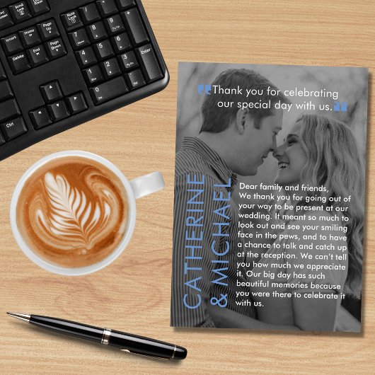 Carte De Remerciements Couverture de magazine - photo foncée - minimalist