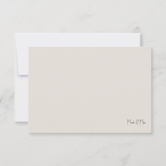 Carte De Remerciements Couverture de mariage beige (Dos)
