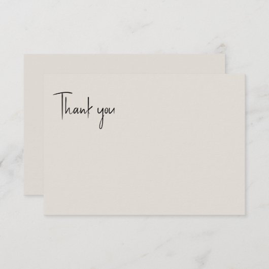 Carte De Remerciements Couverture de mariage beige (Devant / Derrière)