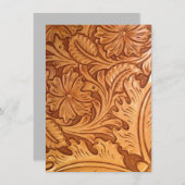 Carte De Remerciements Cow-boy brun rustique en cuir occidental (Devant / Derrière)