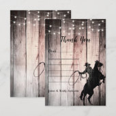 Carte De Remerciements Cow-boy Rustic Wood Barn Country Wild West (Devant / Derrière)