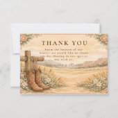 Carte De Remerciements Cowboy Boots Desert Wedding (Devant)