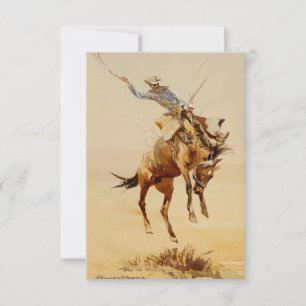 Carte De Remerciements Cowboy sur un Bucking Horse #2 par Edward Borein