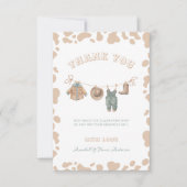 Carte De Remerciements Cowboy Western Light Brown Baby shower garçon (Devant)