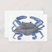 Carte De Remerciements Crabe bleu (Devant / Derrière)