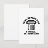 Carte De Remerciements Crainte du professeur d'histoire (Devant / Derrière)