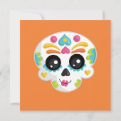 Carte De Remerciements Crâne à sucre Dia de La Muerte Halloween Anniversa (Dos)
